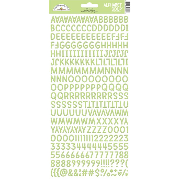 Alphabet Soup Puffy Stickers - Limeade