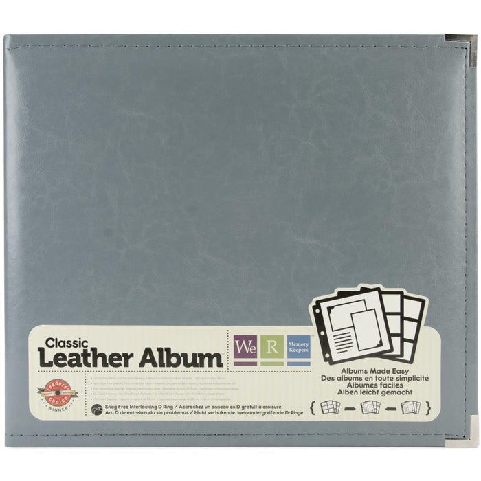 We R Classic Leather Ring Binder 12"X12" - Charcoal