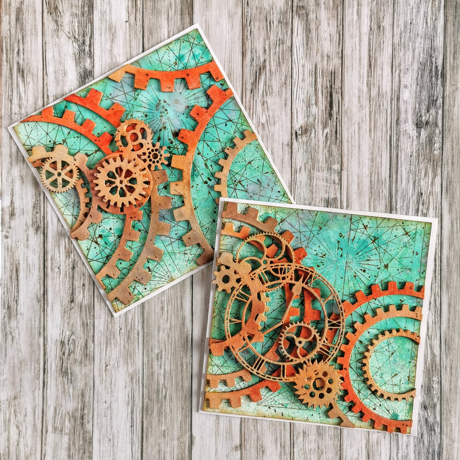 Quick & simple steampunk style cards by LORI WOODS