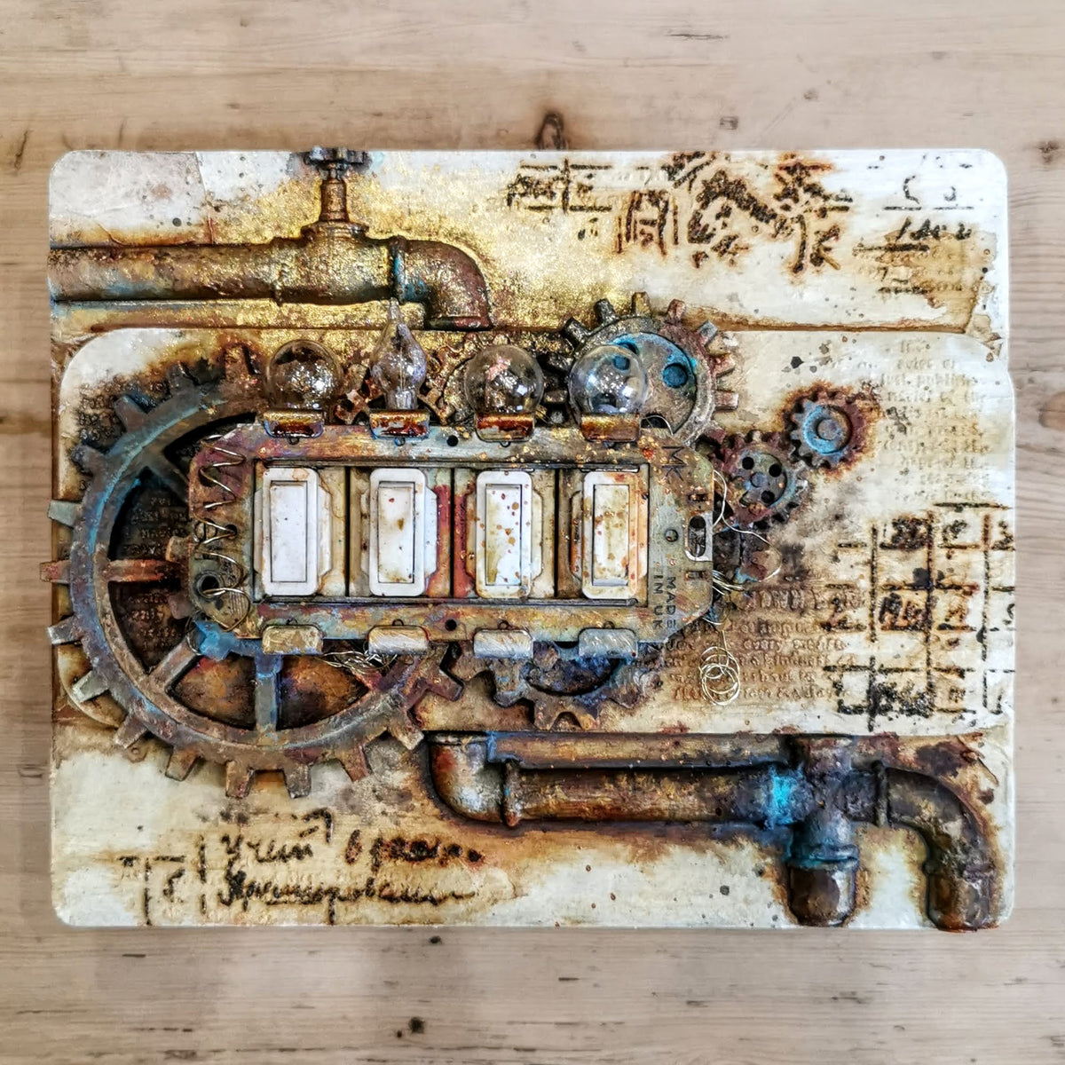 Switch On - Steampunk mixed media project by LORI WOODS — The Mad