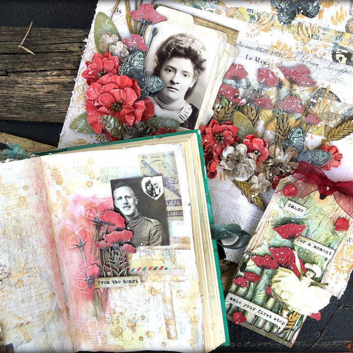 Product focus - Dusty Attic Chipboard - (Poppies) by Louise Crosbie
