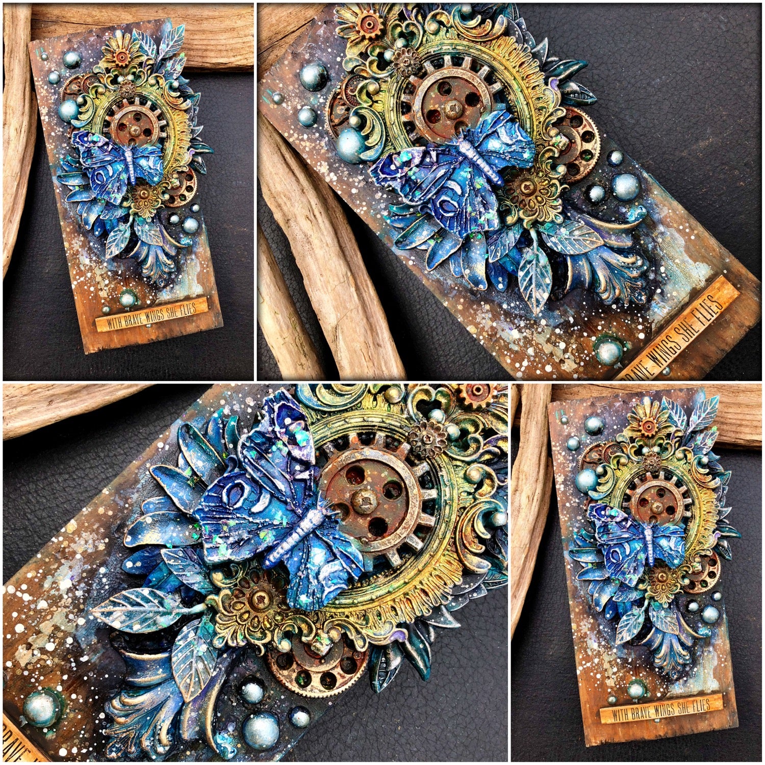 Wooden plaque by LOUISE CROSBIE