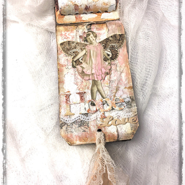 February scrapaholix kit continued: tag book by LOUISE CROSBIE