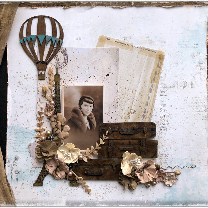 Vintage travel layout by LOUISE CROSBIE