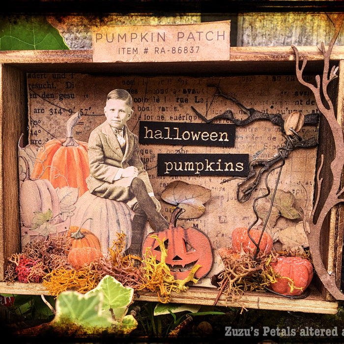 Sitting in the Pumpkin Patch by Louise Crosbie