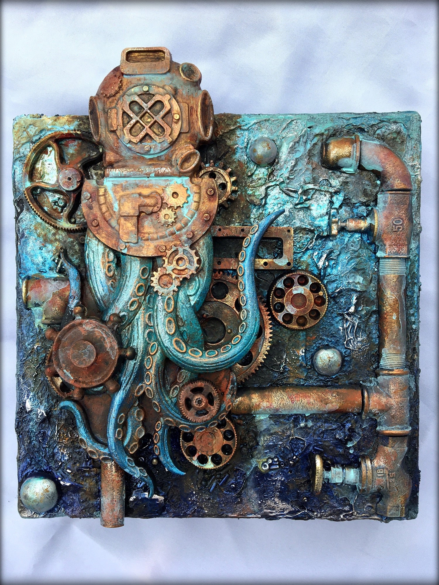 Octopus canvas project. By LOUISE CROSBIE