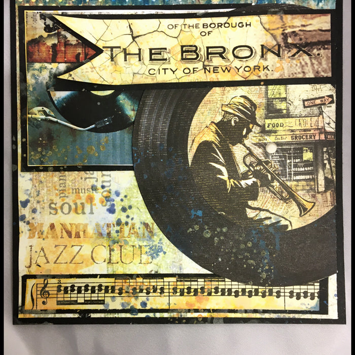 "Blue Note". A jazz lovers birthday card. By Louise Crosbie.