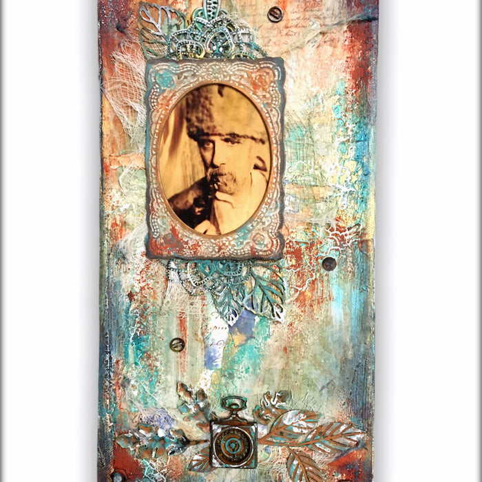 February Scrapaholix project 2 (canvas) by Louise Crosbie