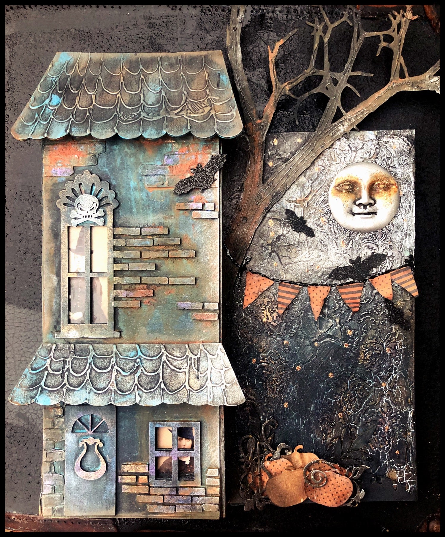 Haunted house / canvas by LOUISE CROSBIE