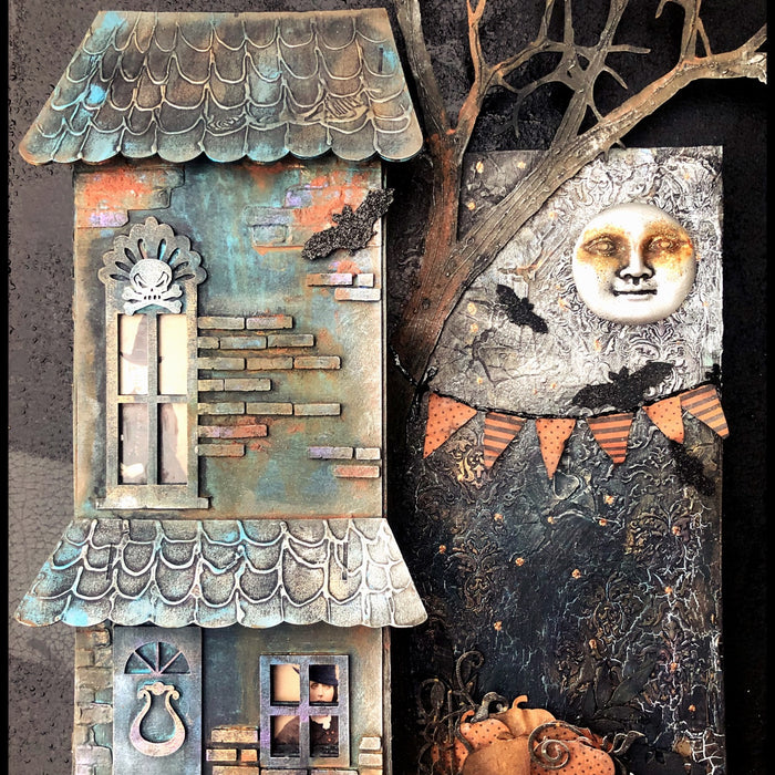 Haunted house / canvas by LOUISE CROSBIE