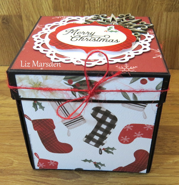 Two Christmas Themed Exploding boxes by Liz Marsden