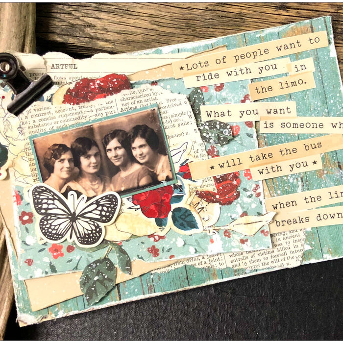 Altered postcard by LOUISE CROSBIE