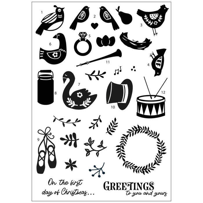Sizzix A5 Clear Stamps - 12 Days of Christmas by Catherine Pooler