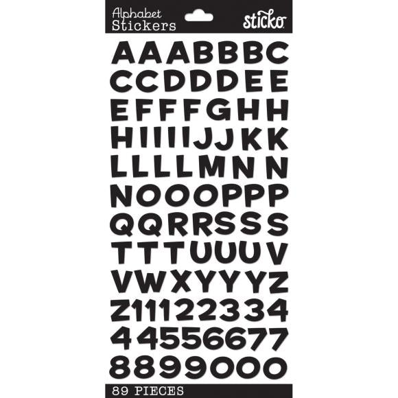 Sticko Alphabet Stickers - Funhouse Black Metallic