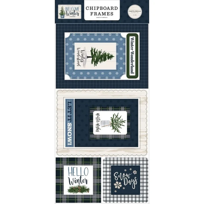 Winter Welcome Chipboard - Frames