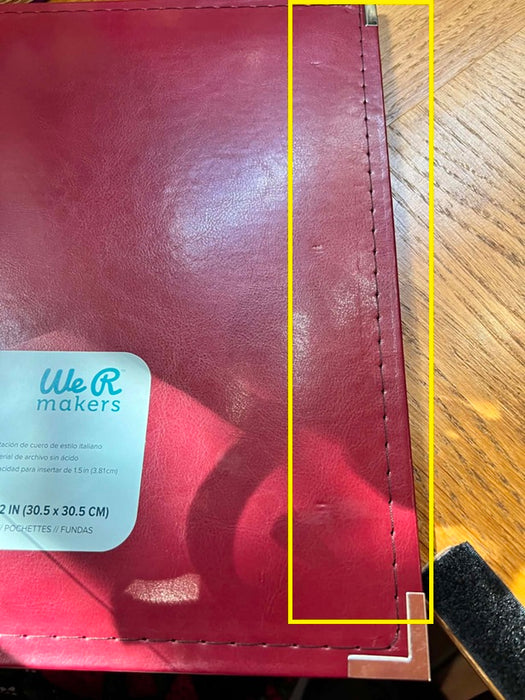 We R Classic Leather 3-Ring Binder 12"X12"- Reduced due to cosmetic issues