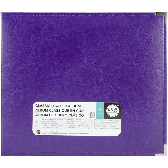We R Classic Leather 3-Ring Binder 12"X12" - Available in 22 colours