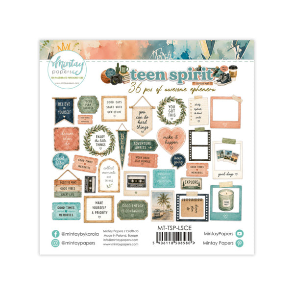 TEEN SPIRIT PAPER EPHEMERA - 36 PIECES