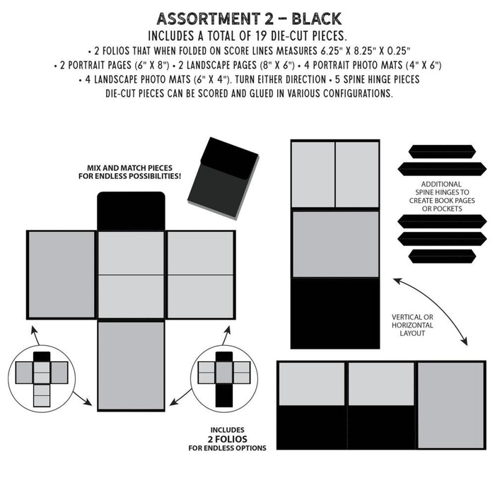 Create-An-Album Foundation Inserts - Assortment 2 Black