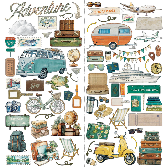 Travel Diaries Laser Cut Elements