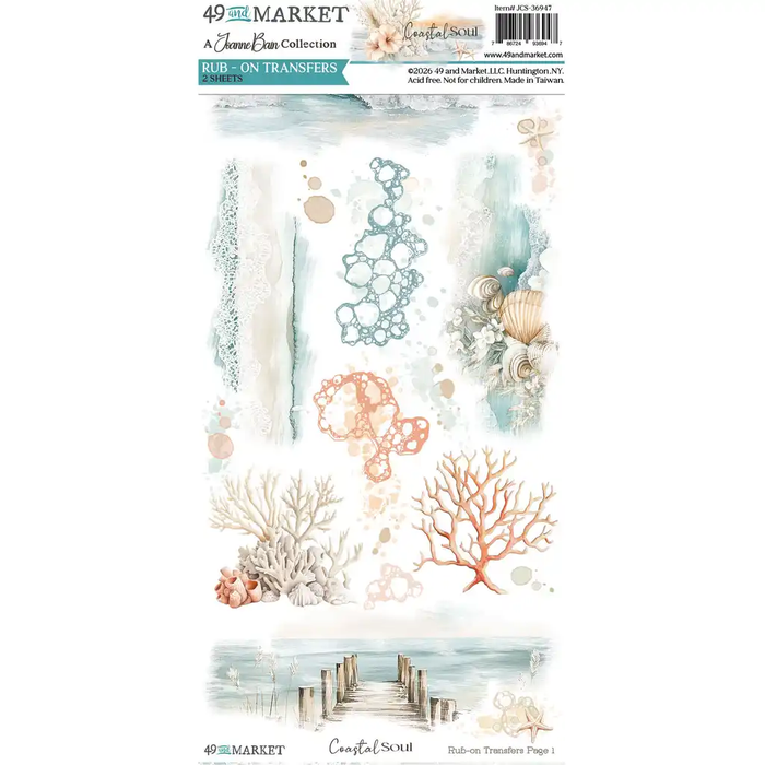 Coastal Soul 6 x12 Rub-on Transfer Set