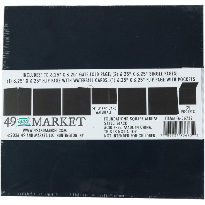Foundations Square Album – Black