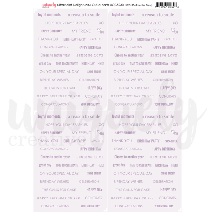 ULTRAVIOLET DELIGHT CUT-A-PART SHEET MINI