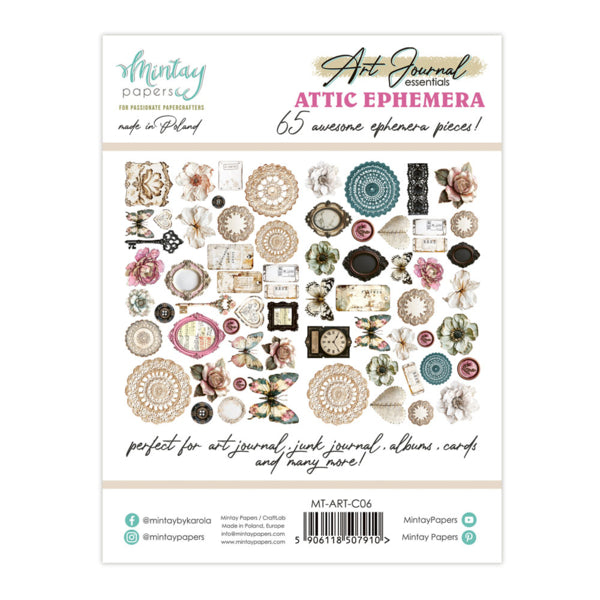 ART JOURNAL EPHEMERA PACK - ATTIC
