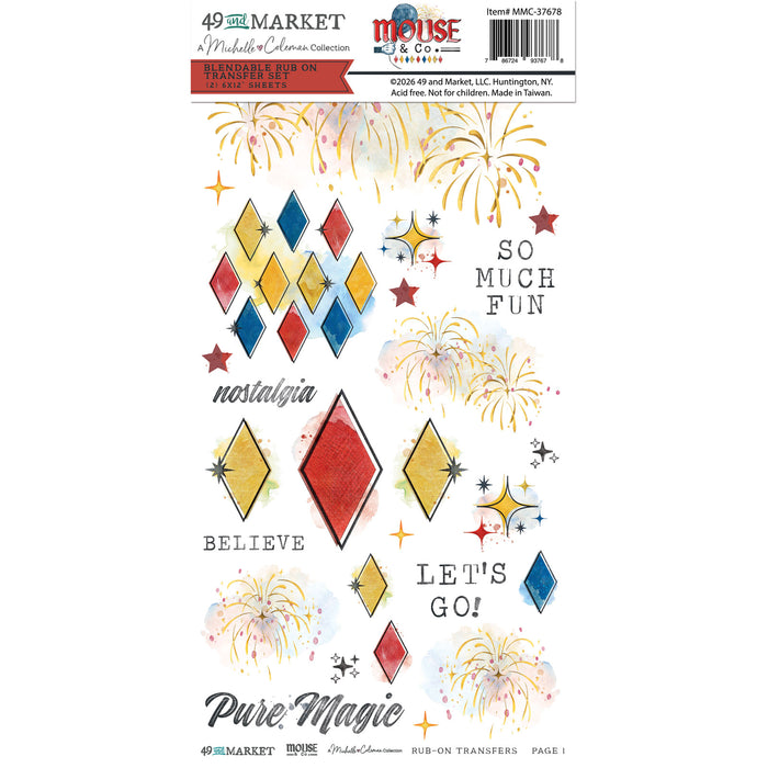 Mouse & Co. 6 x12 Blendable Rub-on Transfer Set