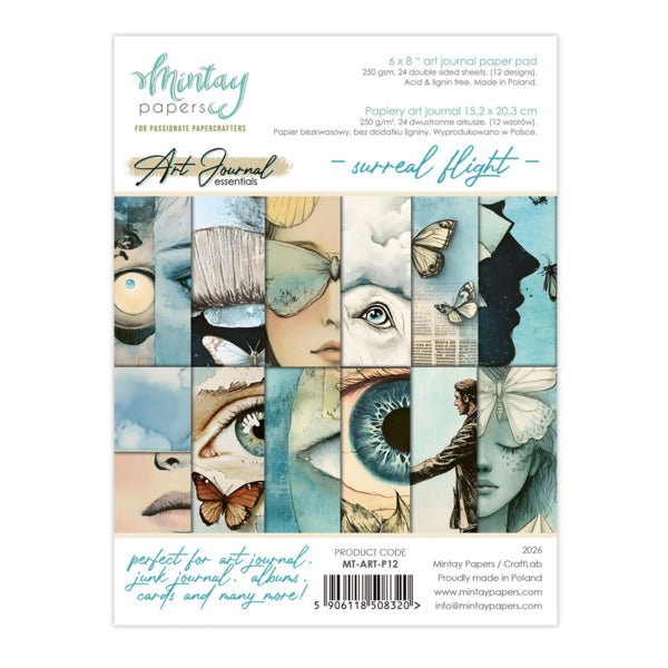 6 X 8 ART JOURNAL PAPER PAD - SURREAL FLIGHT