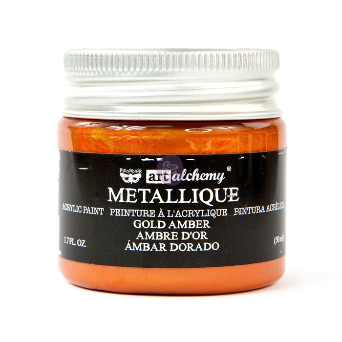 Finnabair Art Alchemy Acrylic Paint - Metallique Gold Amber
