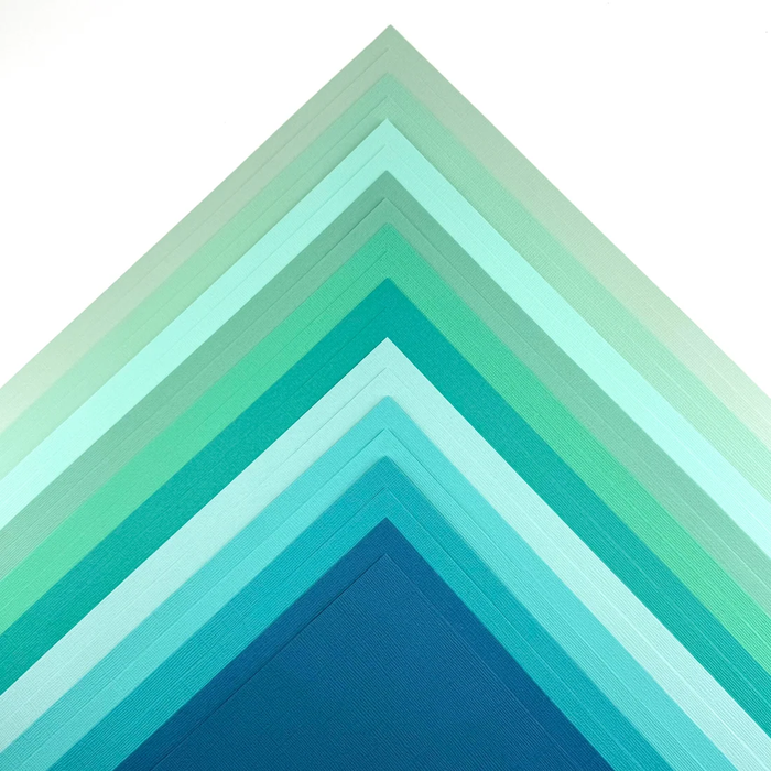 Textured Cardstock 20 Pack - TEAL & TURQUOISE