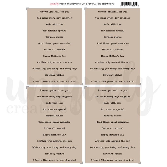 PAPERBARK BLOOMS CUT-A-PART SHEET MINI