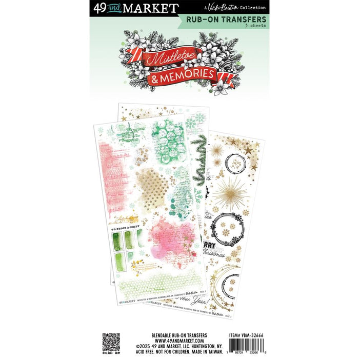 Mistletoe And Memories Blendable Rub-On Transfer Set