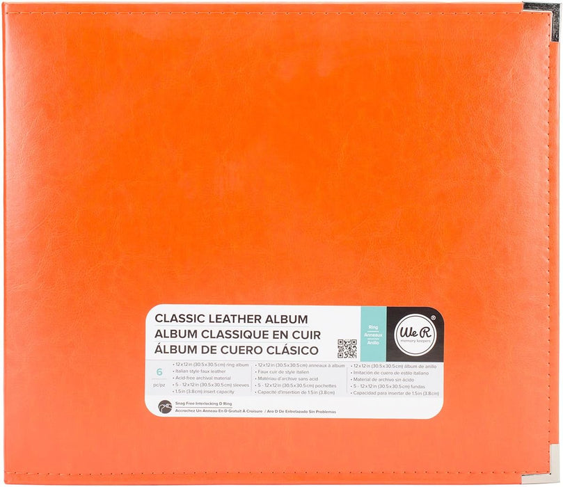 We R Classic Leather 3-Ring Binder 12"X12" - Available in 22 colours