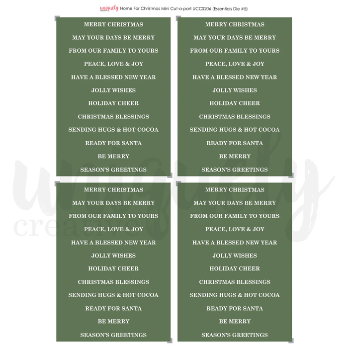 HOME FOR CHRISTMAS CUT-A-PART SHEET MINI