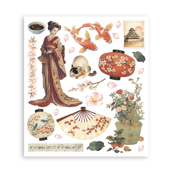 Oriental Garden Rub-On Kit 8"x9"