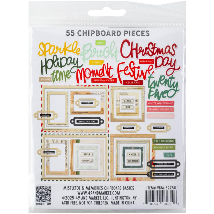 Mistletoe And Memories Chipboard Set - Basics