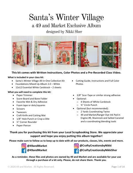 SANTA'S WINTER VILLAGE ALBUM KIT BY NIKKI SHER