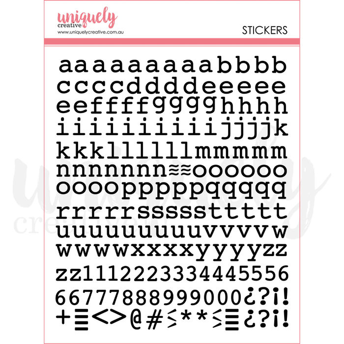 PUFFY BLACK ALPHA STICKERS