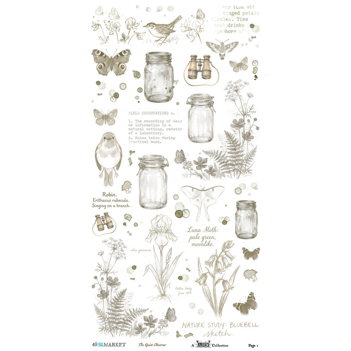 The Quiet Observer 6 x12 Essential Rub-on Transfer Set