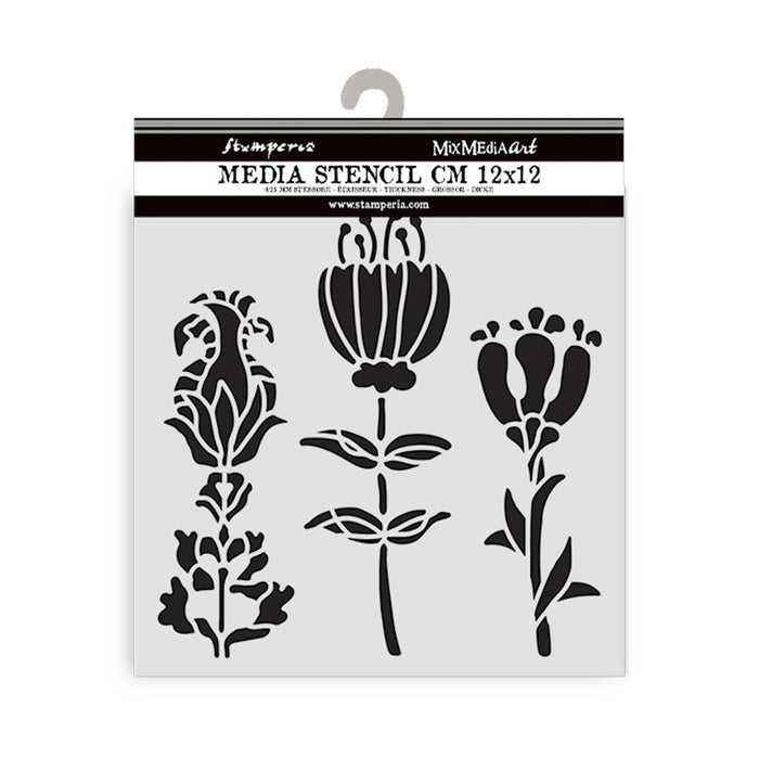 Furry Friends Stencil - Stylized Flowers
