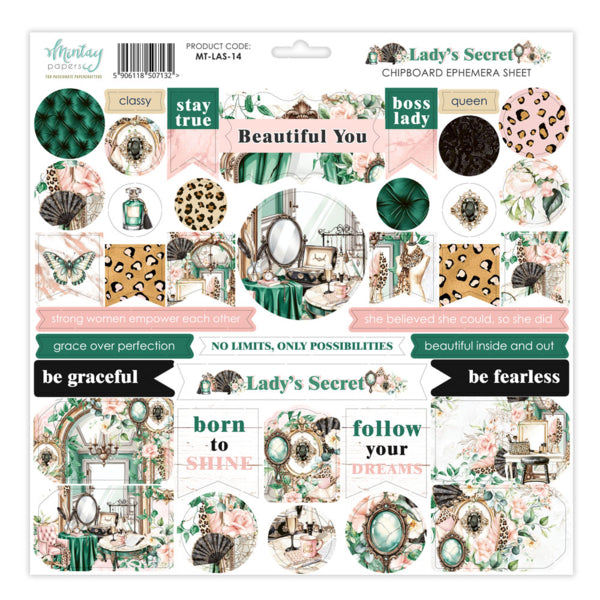 LADY'S SECRET CHIPBOARD EPHEMERA SHEET