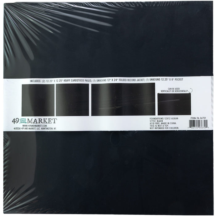 49 & MARKET FOUNDATIONS 12X12 ALBUM - BLACK