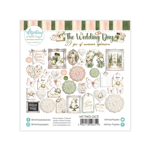 THE WEDDING DAY PAPER EPHEMERA - 39 PIECES