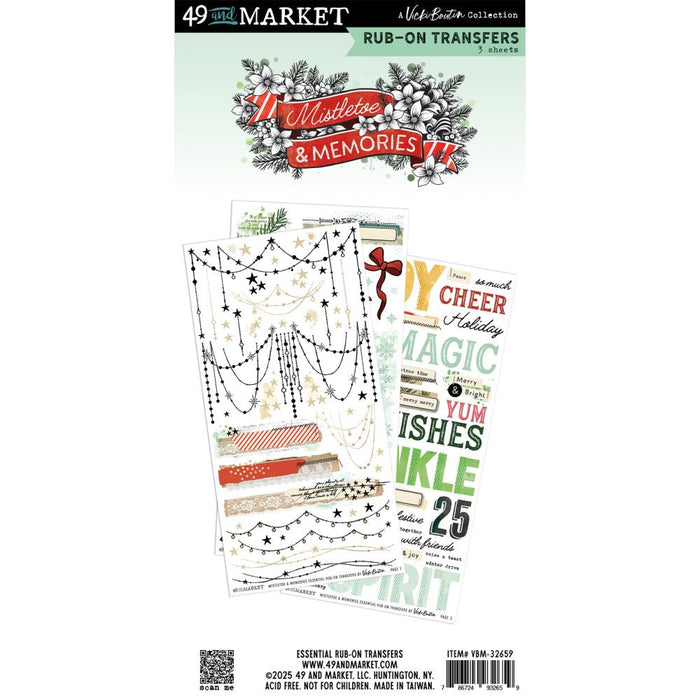 Mistletoe And Memories Essential Rub-On Transfer Set