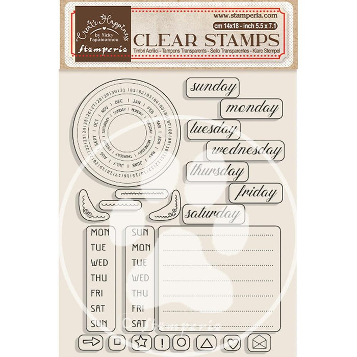 Create Happiness Christmas Clear Stamps - Christmas Weekly Planner