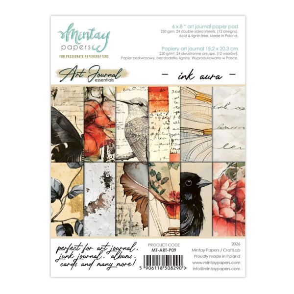 6 X 8 ART JOURNAL PAPER PAD - INK AURA