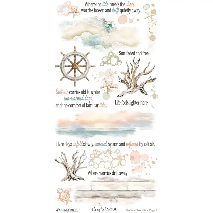 Coastal Soul 6 x12 Rub-on Transfer Set