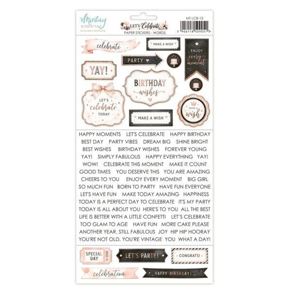 LET'S CELEBRATE PAPER STICKERS - WORDS